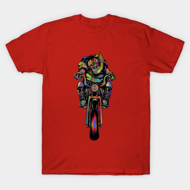 Santa Claus Moto T-Shirt by Mako Design 